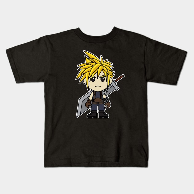 Chibi Cloud Strife Kids T-Shirt by Chibi Pops